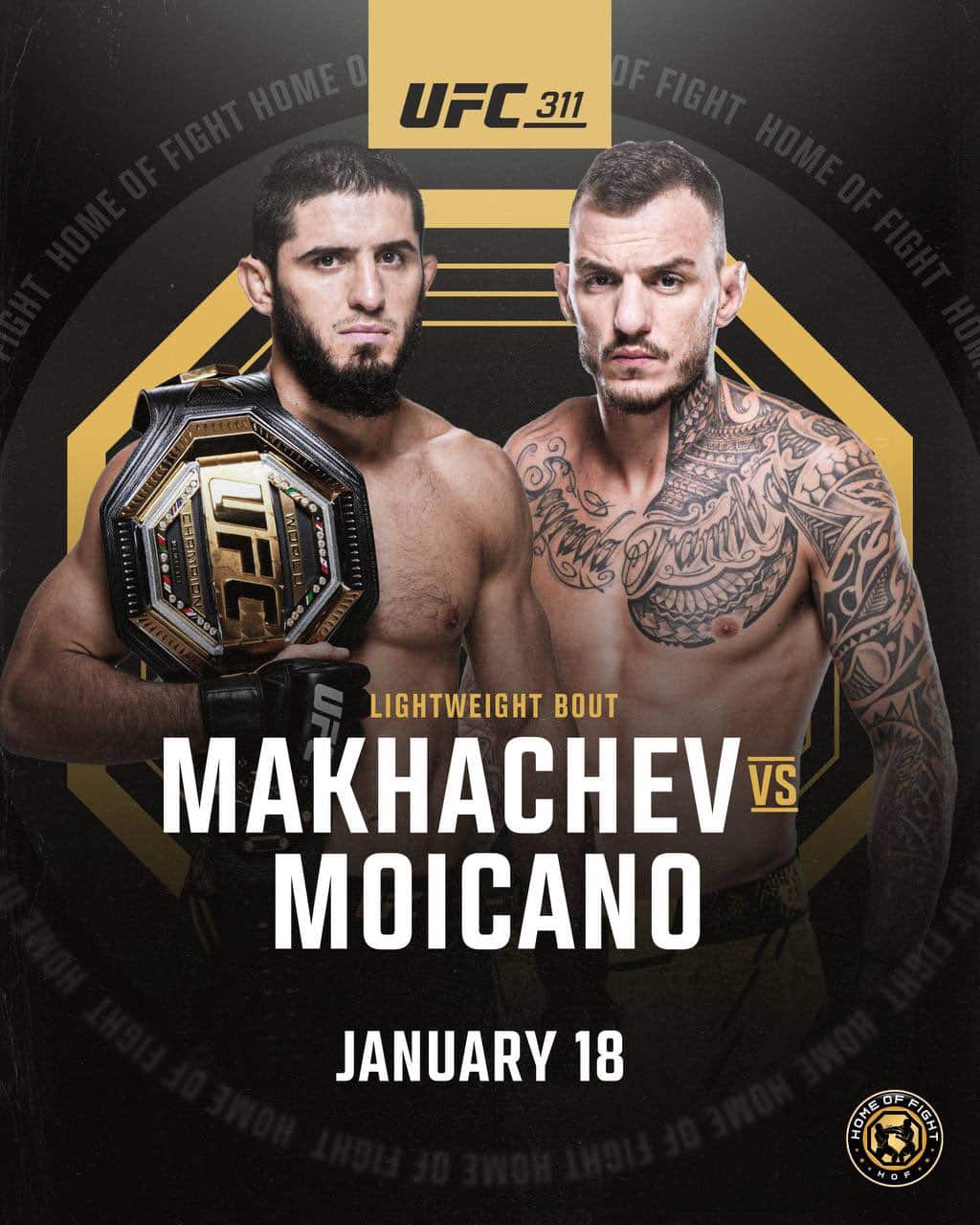 Islam Makhachev vs. Renato Moicano es el nuevo evento principal de UFC 311 después de que Arman Tsarukuan se retiró debido a una lesión, según Dana White.