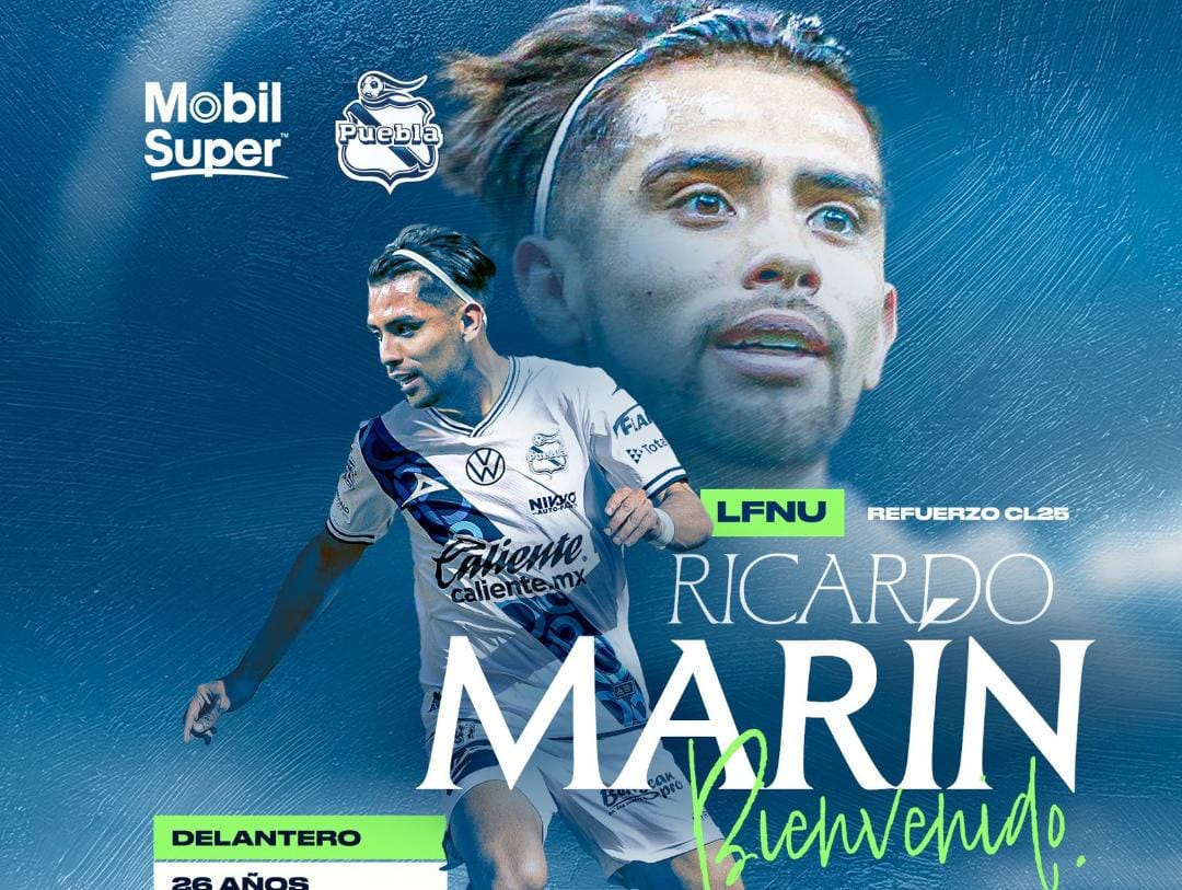 RICARDO MARÍN LLEGA AL CLUB PUEBLA EN BUSCA DE FORTALECER SU OFENSIVA DE CARA AL CLAUSURA 2025