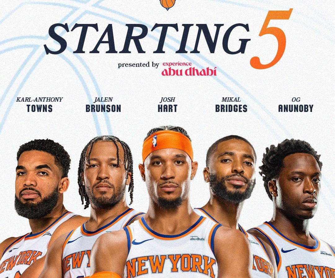 Posible quinteto titular de los New York Knicks para este día.