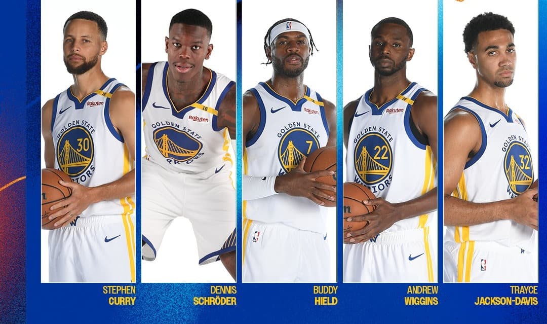 Quinteto titular de los Golden State Warriors para este día.