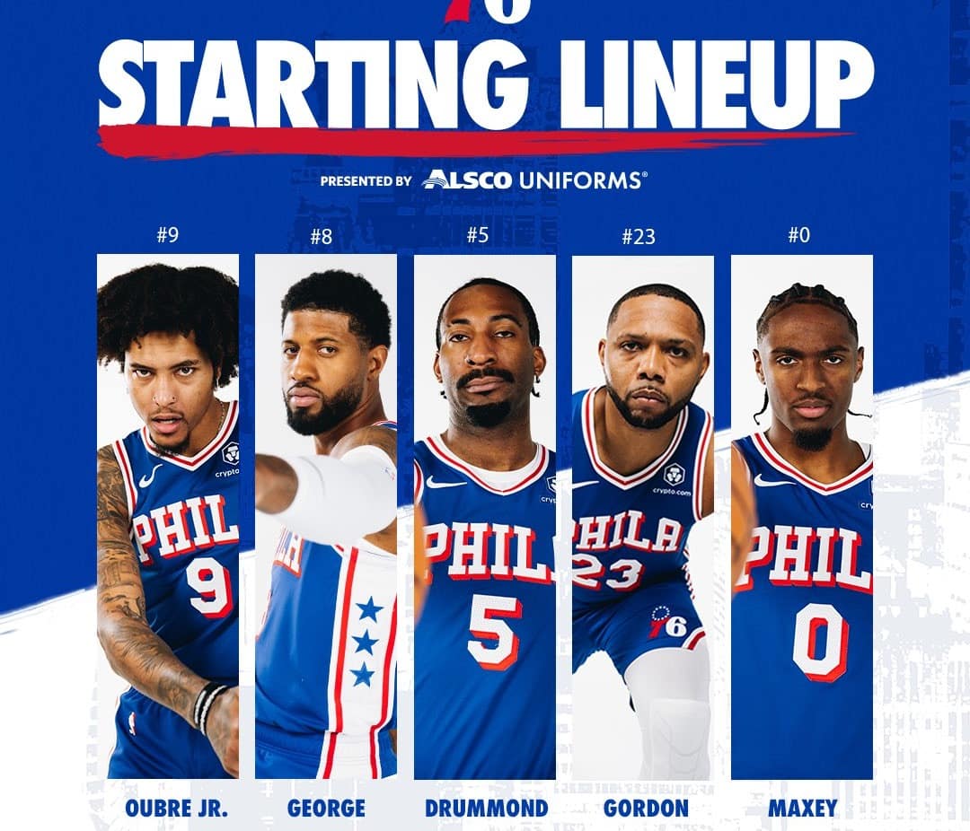 Los cinco titulares de esta noche de los 76ers.