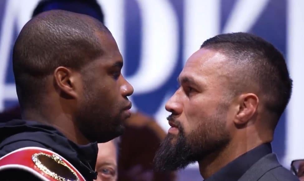 Daniel Dubois y Joseph Parker previo a su pelea del sábado.