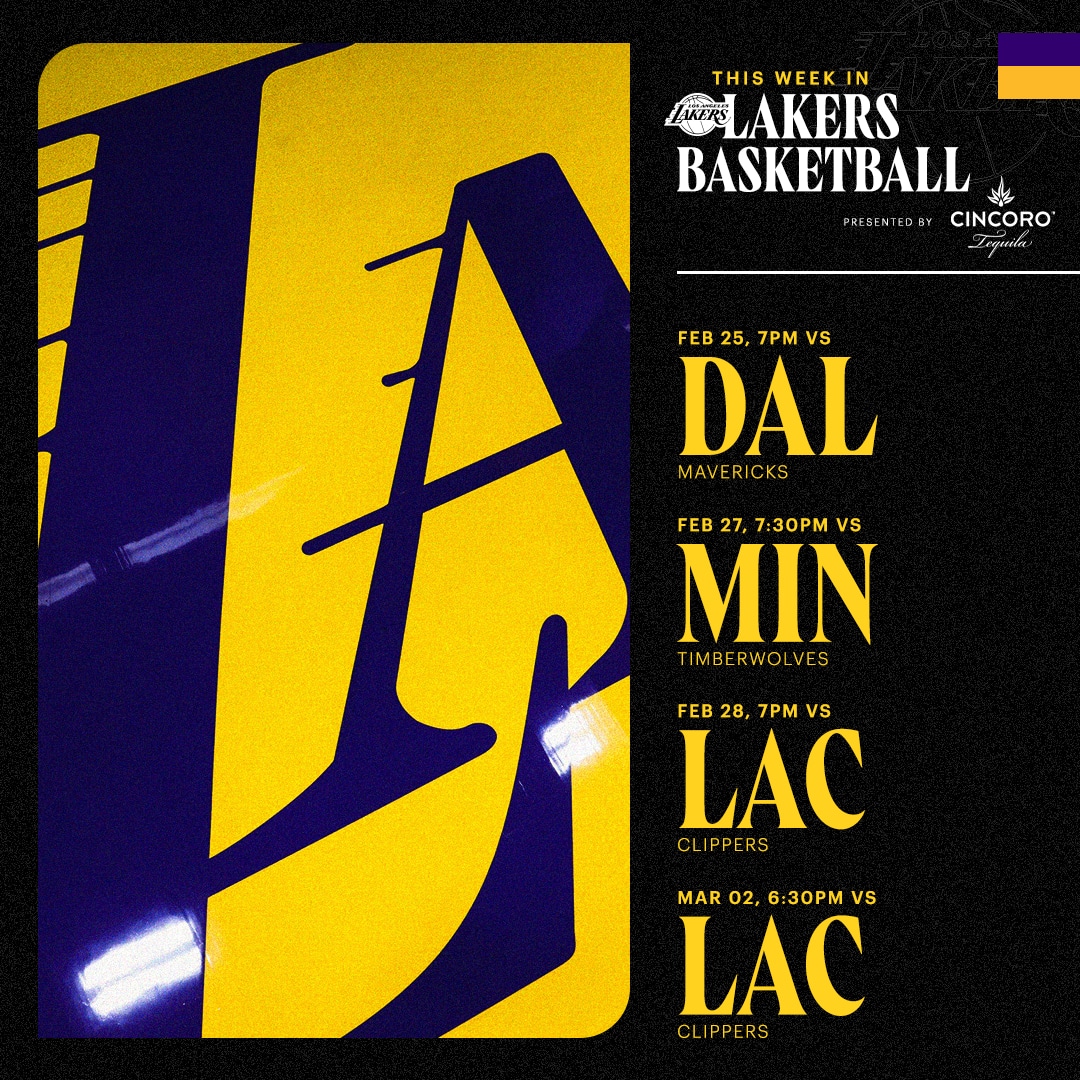 Calendario de juegos de la semana de los Lakers.