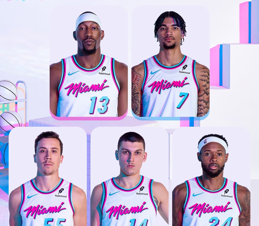 Quinteto titular del Miami Heat para el día de hoy.