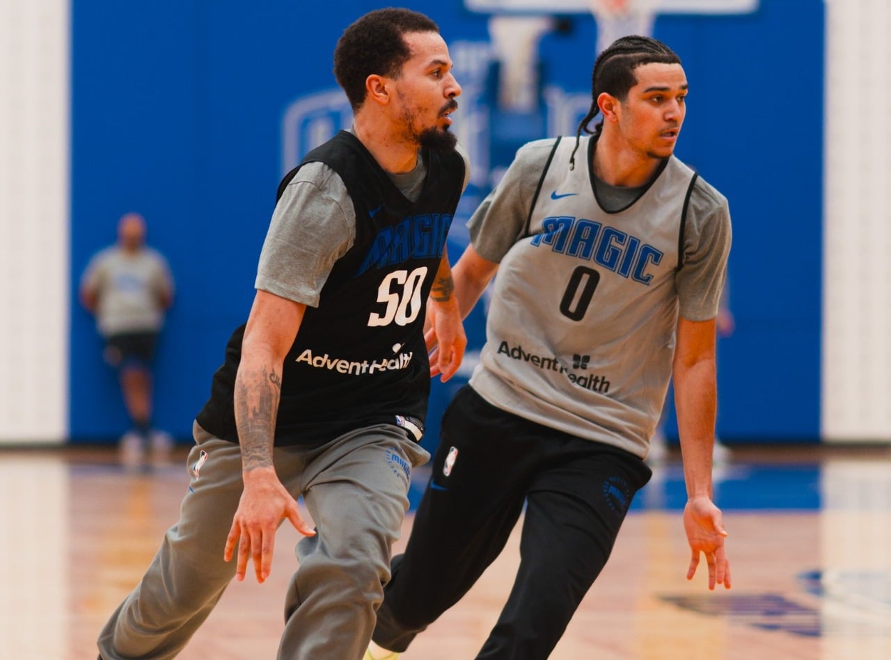 Jugadores del Orlando Magic en entrenamiento.