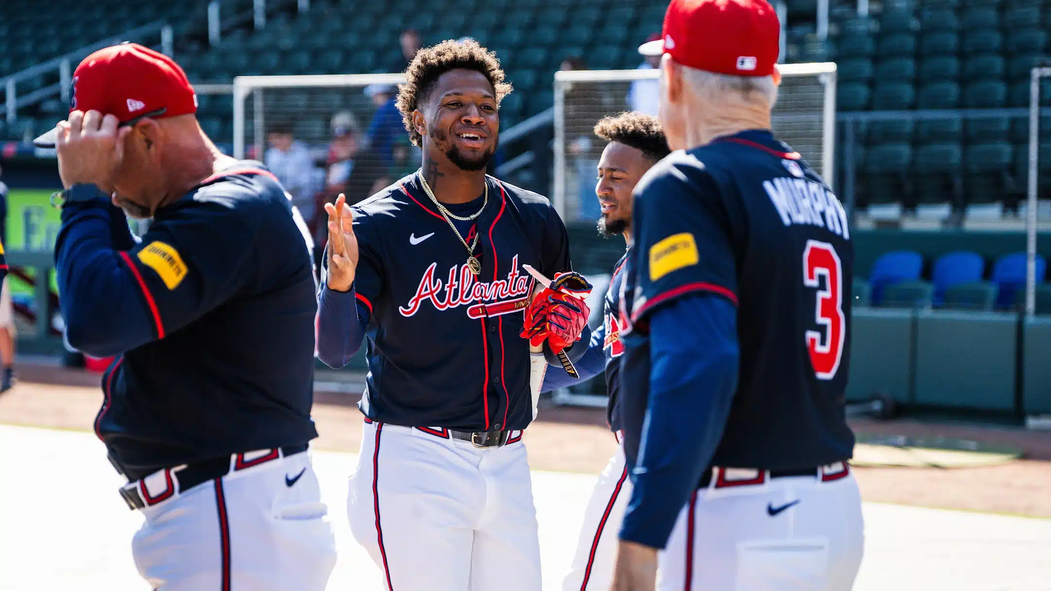 RONALD ACUÑA JR EN LA PRÁCTICA DE LOS BRAVES